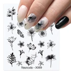Наклейки для дизайна ногтей Harunouta, весна-лето, простые наклейки с цветами, листьями, деревьями, бабочками, слайдерами, водяными знаками