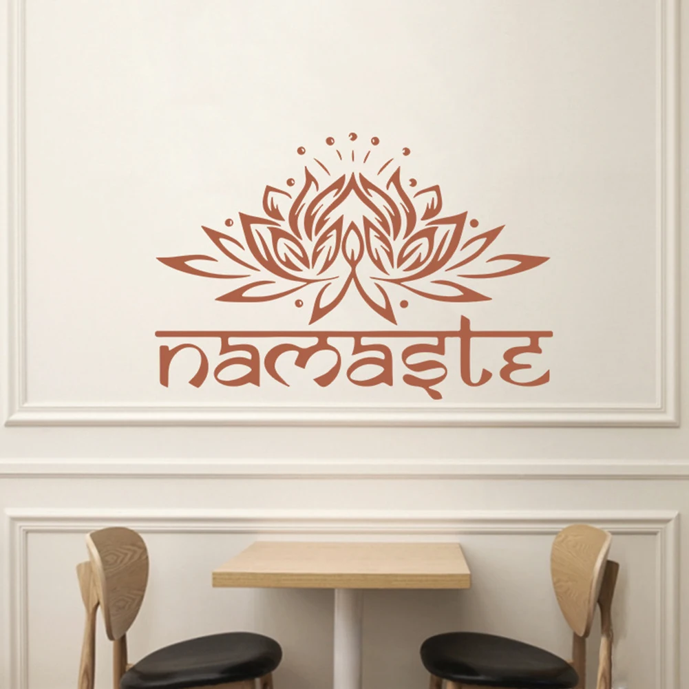 1Pc Removable Indian Namaste Non Toxic Design Lotus Wall Sticker Living Room Background Decal Mural Home Decor | Дом и сад