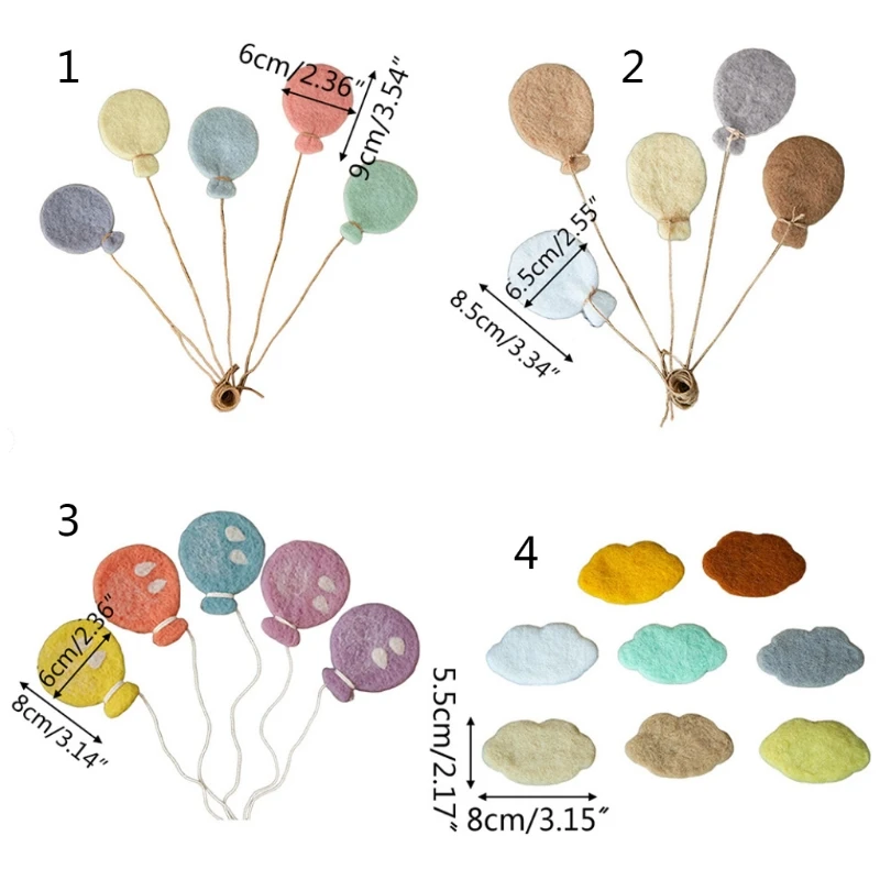 

Baby Wool Felt Balloon/Cloud Decorations Infant Photo Shooting Newborn Photography Props