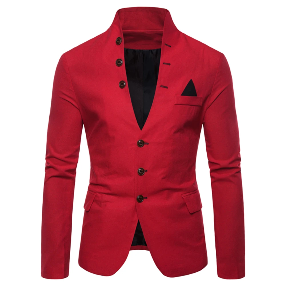 Men Sl-im Fits Social Blazer Spring Autumn Fashion Solid Wedding Dress Jacket Casual Business Male Suit Gentle | Мужская одежда