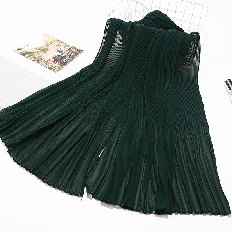 

New Design Pleated Malaysia Hijab Bubble Chiffon Scarf Muslim Women Shawl Crumple Wrap Scarves Hijab 85*180cm