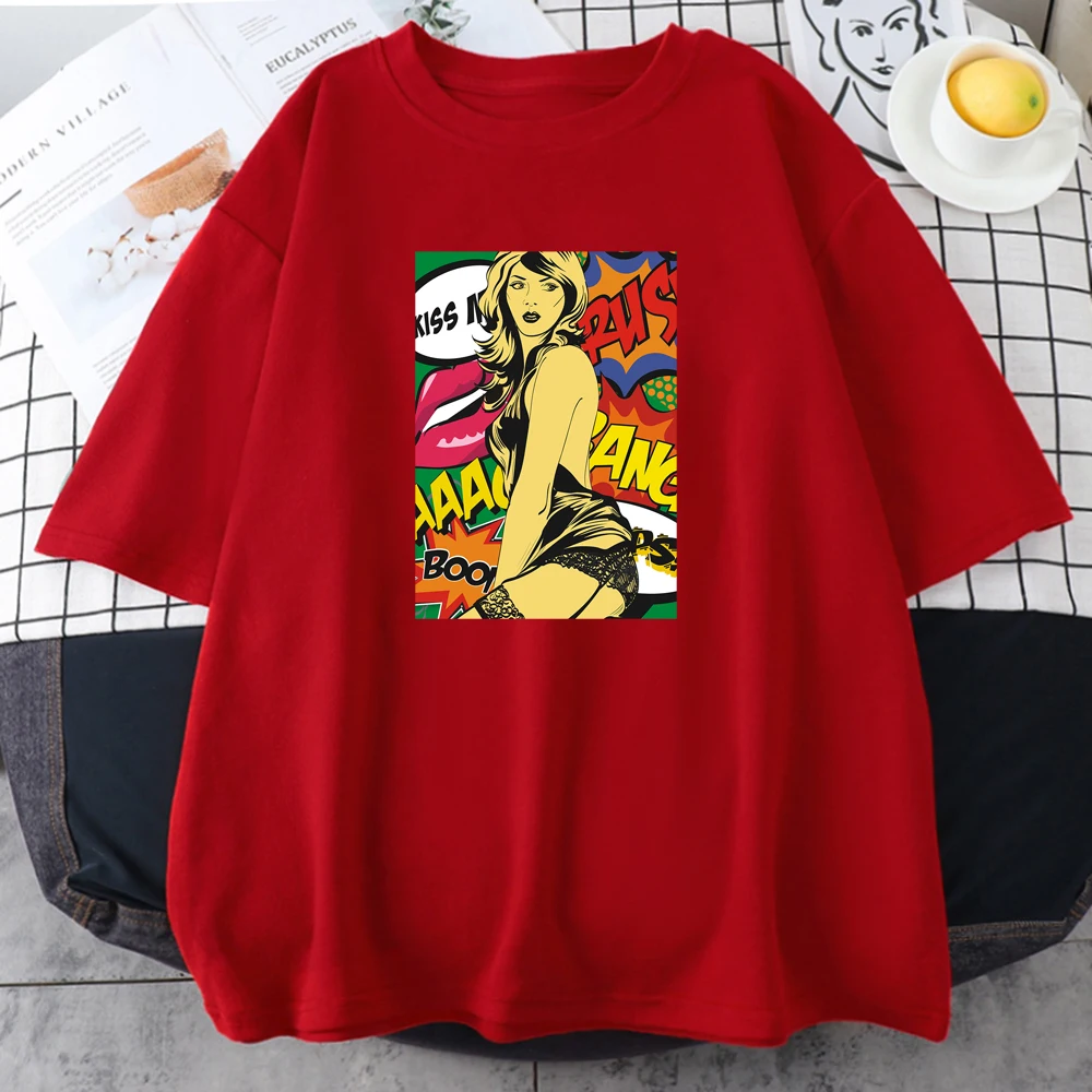 

Beautiful Girl Print Female T Shirt Fashion Casual Tshirts Simplicity Oversize Cotton T Shirt Cool Comfortable T-shirts Woman
