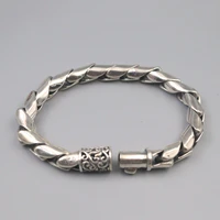 s925 sterling silver bracelet for men 9mm wide gold round rope men domineering silver bracelet 20cml boyfriend gift