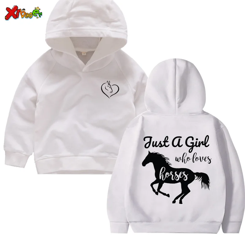 Толстовка для девочек детская одежда с капюшоном футболка надписью Just A Girl Who Love