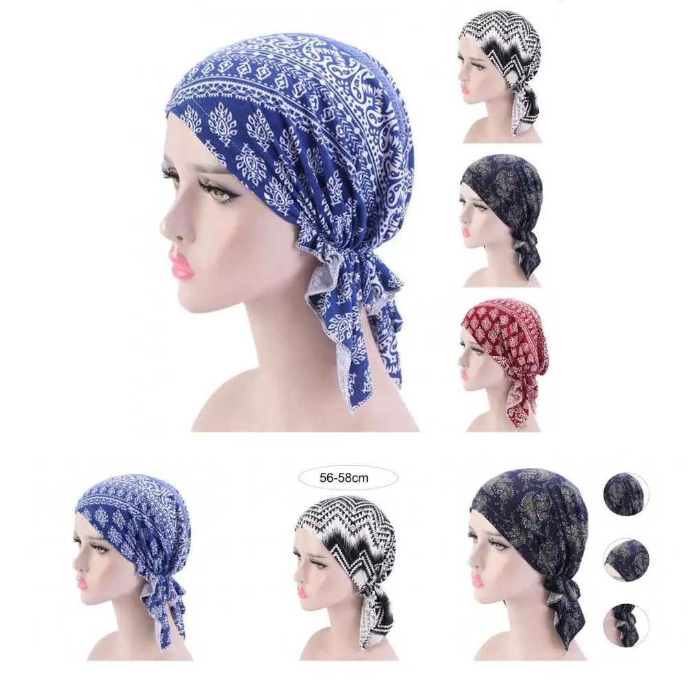 

Sleep Beanie Excellent Retro Stretchy Headscarf Cap Delicate Lightweight Bonnet Hat