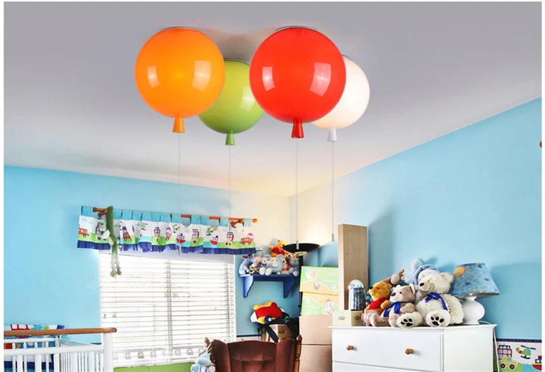 

Dia 25cm 6 Colors Balloon Acrylic Pendant lamp rope wire switch kitchen bar bedroom modern decor led ball chandelier ceiling