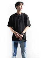 mens short sleeve t shirt summer new daily casual comfortable simple solid color harajuku high street loose large size t shirt