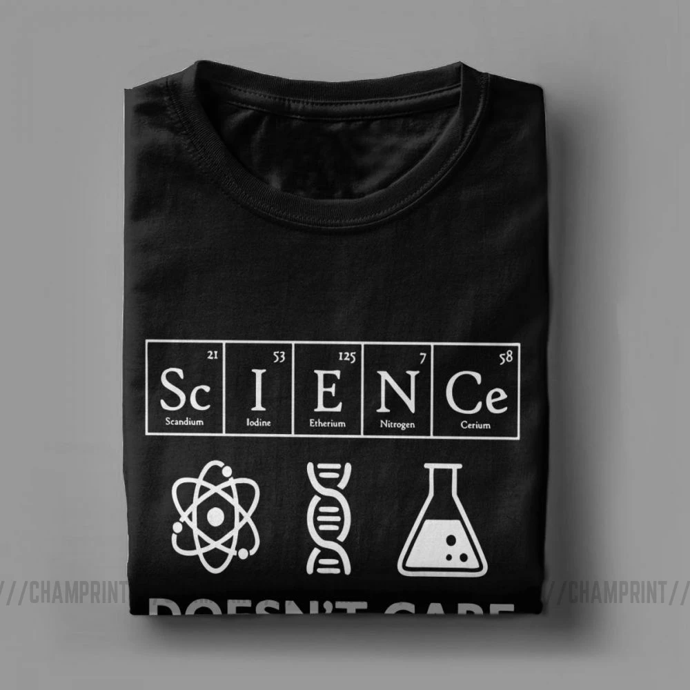 Мужская футболка с надписью «Science't Care What You Believe», хлопковые футболки с надписью «Scientist», «Биология», «физика», «Химия», «Астрономия», футболка, одежда