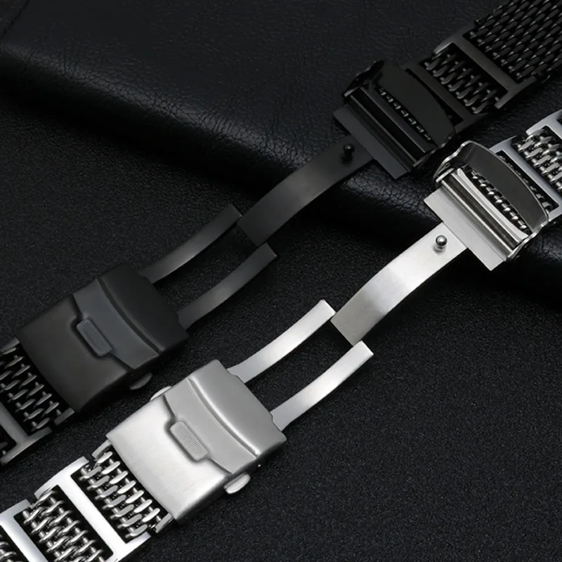 High quality mesh stainless steel watchband 20mm 22mm 316L stainless steel bracelet for IWC Omega wrist band metal milan band