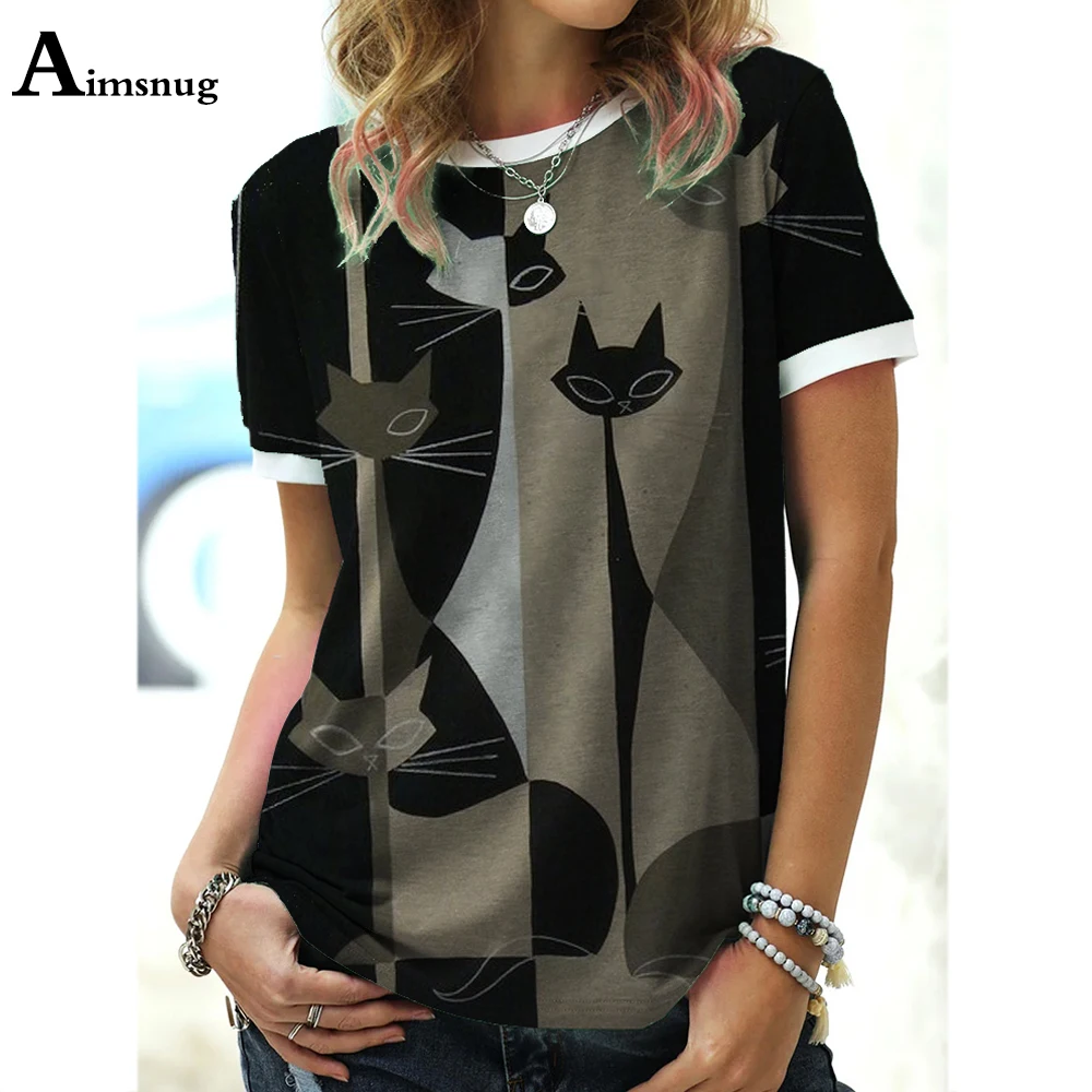 

Plus Size 3xl Ladies Elegant Leisure Casual T-shirt Fashion 3D Print Women's Top 2021 Summer New Patchwork Tees shirt Clothing