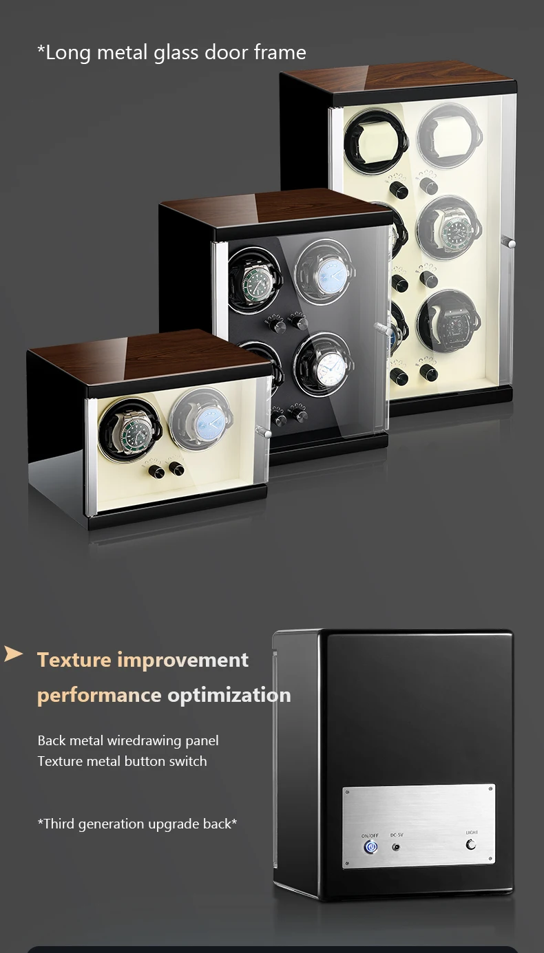 MELANCY Arrival Watch Winder for 6 Automatic Japanese Mabuchi Mute Motor Watches Storage Box Display Case Gift |