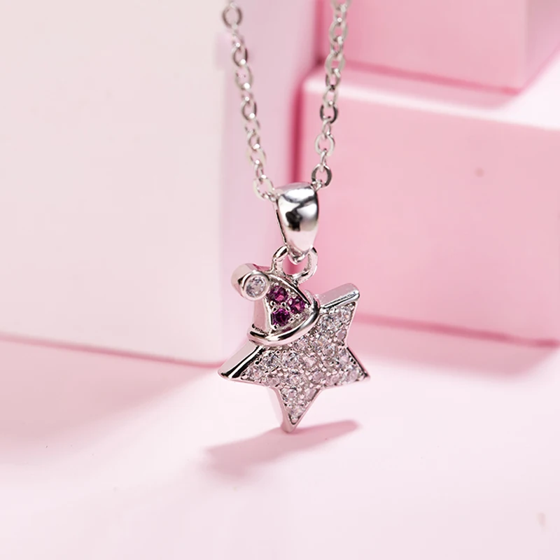 Цепочка женская из серебра 925 пробы с пятиконечной звездой|Подвески| |