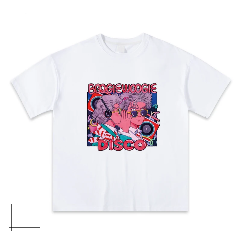 

t-shirt female New Summer Fashion Anime goth Cartoon Pattern T-shirt Fun Casual White Short Sleeve Women's Print Street Kawaii