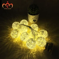 toprex 2m lace string lights battery operated cotton ball light chain festival led string wedding decoration