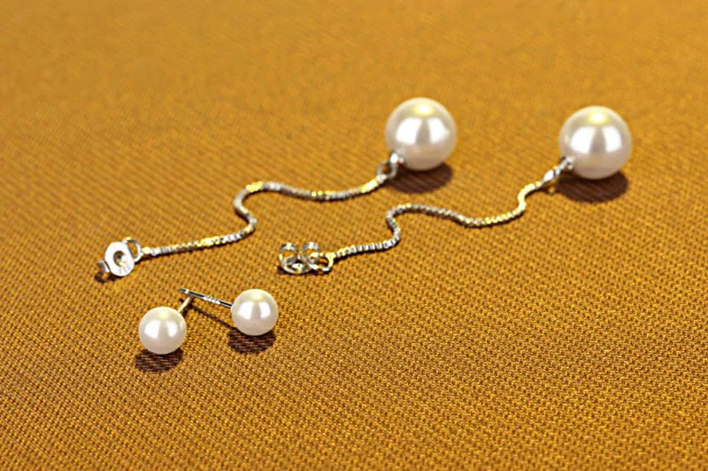 Классические жемчужные серьги для женщин серебро 925 пробы ювелирные изделия