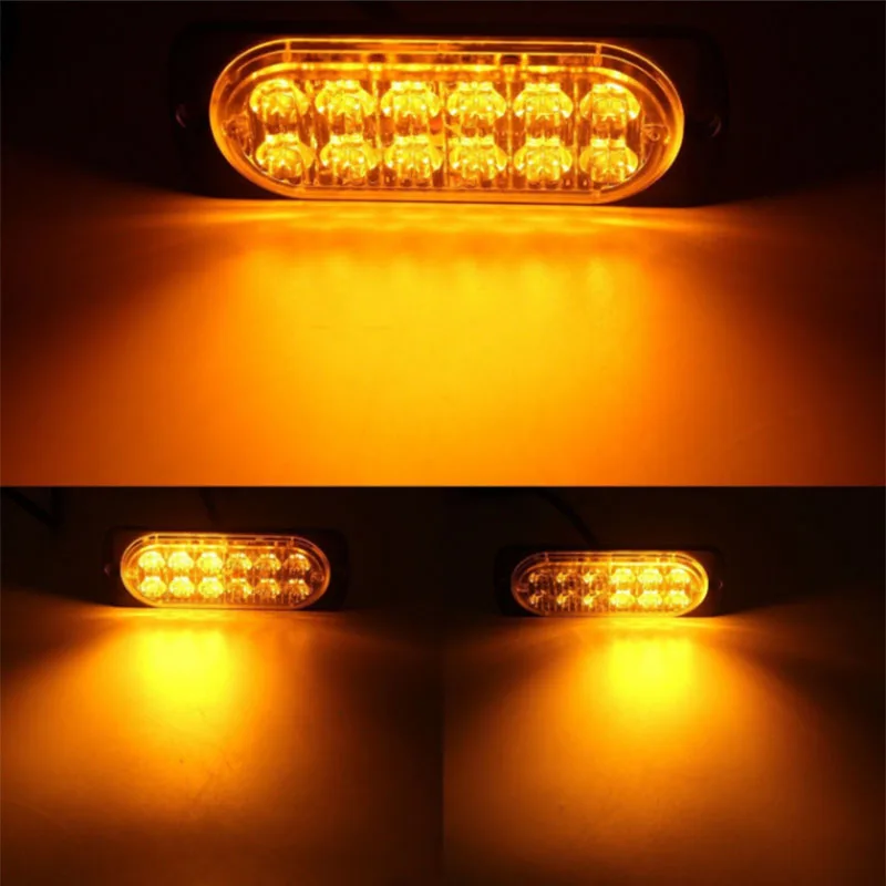 12-Led car accessories Amber Flash Flashing Recovery Strobe Emergency Signal Led Orange Grill Breakdown Light Fog Beacon | Автомобили и