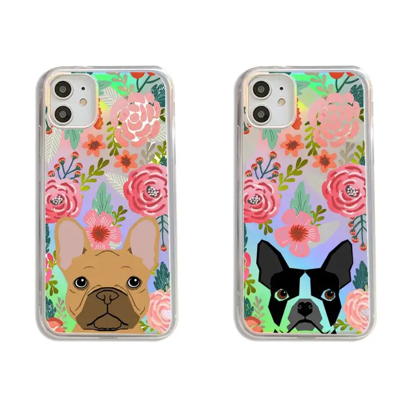 

Animal flower dog cat cute Phone Case Transparent for iPhone 7 8 11 12 se 2020 mini pro X XS XR MAX Plus