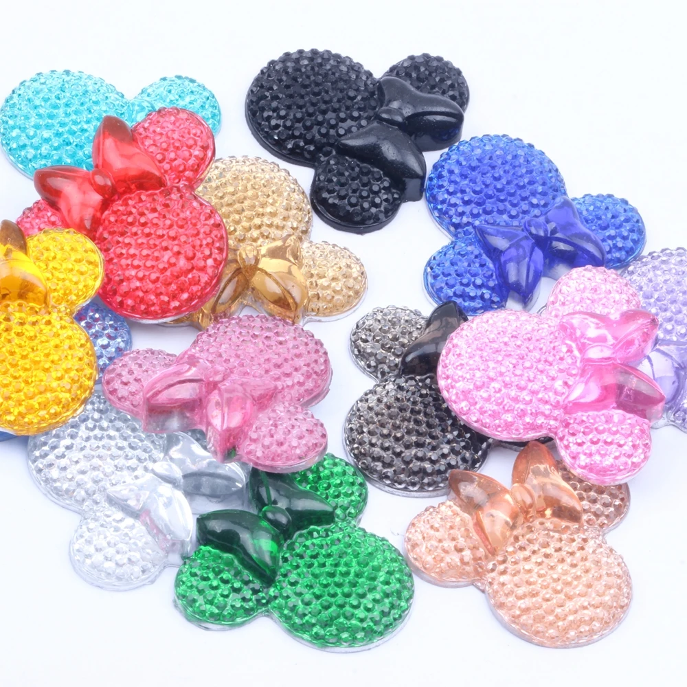 Стразы из смолы с плоской задней стороной 100 шт. 25x28 мм много цветов украшения для