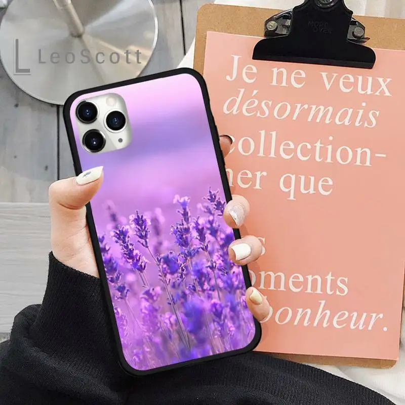 

Purple lavender flowers Phone Case for iPhone 11 12 mini pro XS MAX 8 7 6 6S Plus X 5S SE 2020 XR