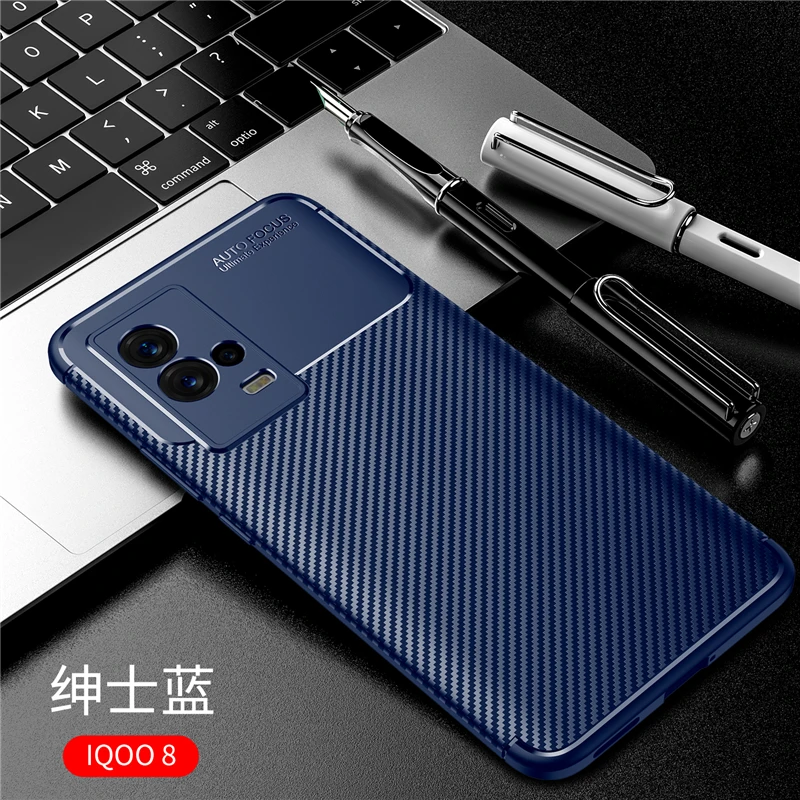 For Vivo iQOO 8 Case Rubber Silicone Carbon Protective Soft Shell Phone Case For Vivo iQOO 8 Cover For Vivo iQOO 8 Pro Case