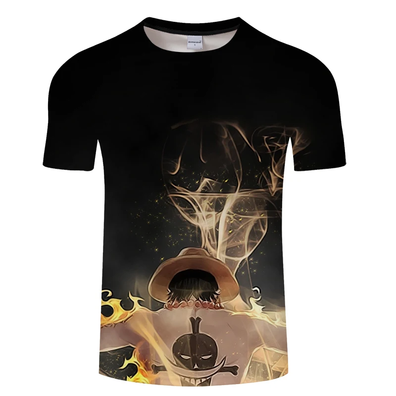 Забавный аниме цельный дизайн футболка для мужчин и женщин Летняя классная