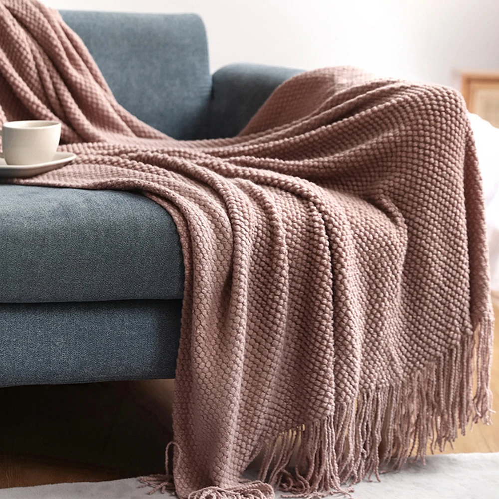 

Nordic Decoration Sofa Blanket Soft knitted Home Air Conditioning blanket Autumn And Winter Keep Warm Anti-pilling Soft Blanket