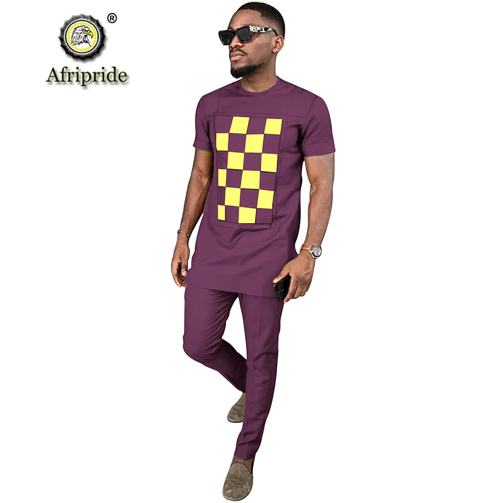 2019 африканская мужская одежда dashiki наряд рубашки + брюки комплект верхняя с