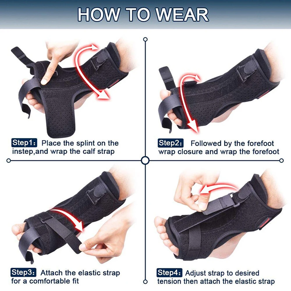 Регулируемая Подошвенная фасциит ночная шина для ног ортопедический бандаж