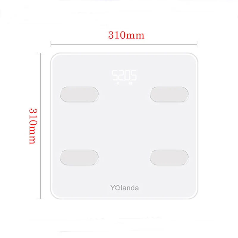 Yolanda Смарт Ванная комната Вес весы с Bluetooth жировых отложений напольные mi тела