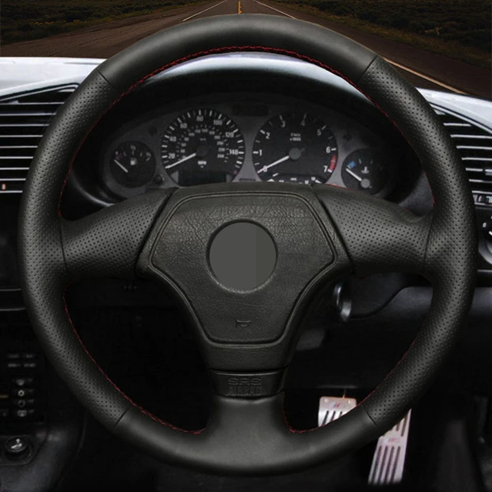 

DIY Black Faux Leather Car Accessories Steering Wheel Cover For BMW E36 1995-2000 E46 1998-2000 E39 1995-1999 E3 1995 1996 -1997