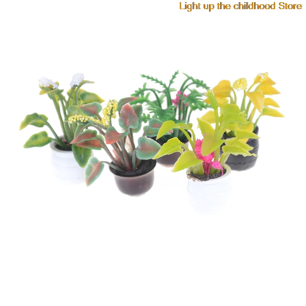 

1:12 Scale Dollhouse Miniature Fairy Garden Ornament Potted Plant Flowers Pot Doll House Decor Furniture Craft