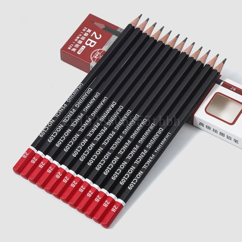 Графитовый карандаш для рисования набросков 12 шт. 2H HB 2B 3B 3H 4B 5B 6B 8B 10B офисные и