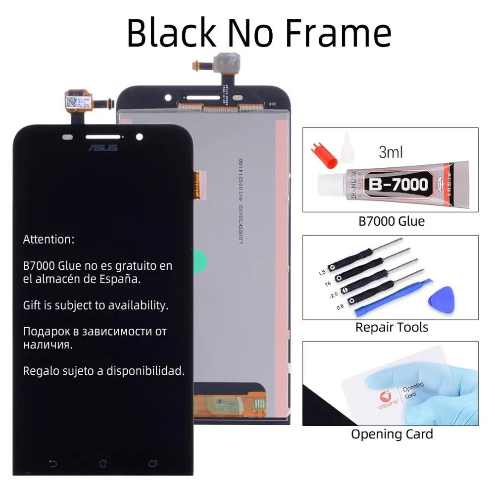 Дисплей для ASUS Zenfone Max ZC550KL LCD в сборе с тачскрином на рамке черный белый - Цвет: No Frame Black
