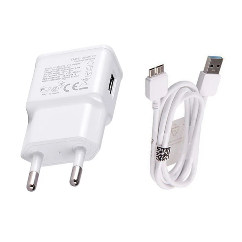 

USB charger and wall socket, Samsung Galaxy S5 mobile phone, data synchronization charging cable, 3-foot, 5V, 2A micro USB 3.0,