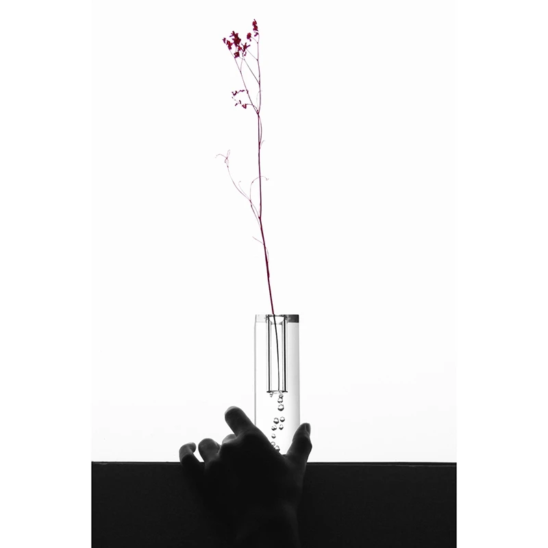 Скандинавская акриловая ваза квадратная колонна стеклянная пузырчатая