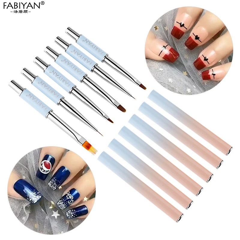 Съемная кисть для дизайна ногтей градиентный лайнер Плоская Круглая картина