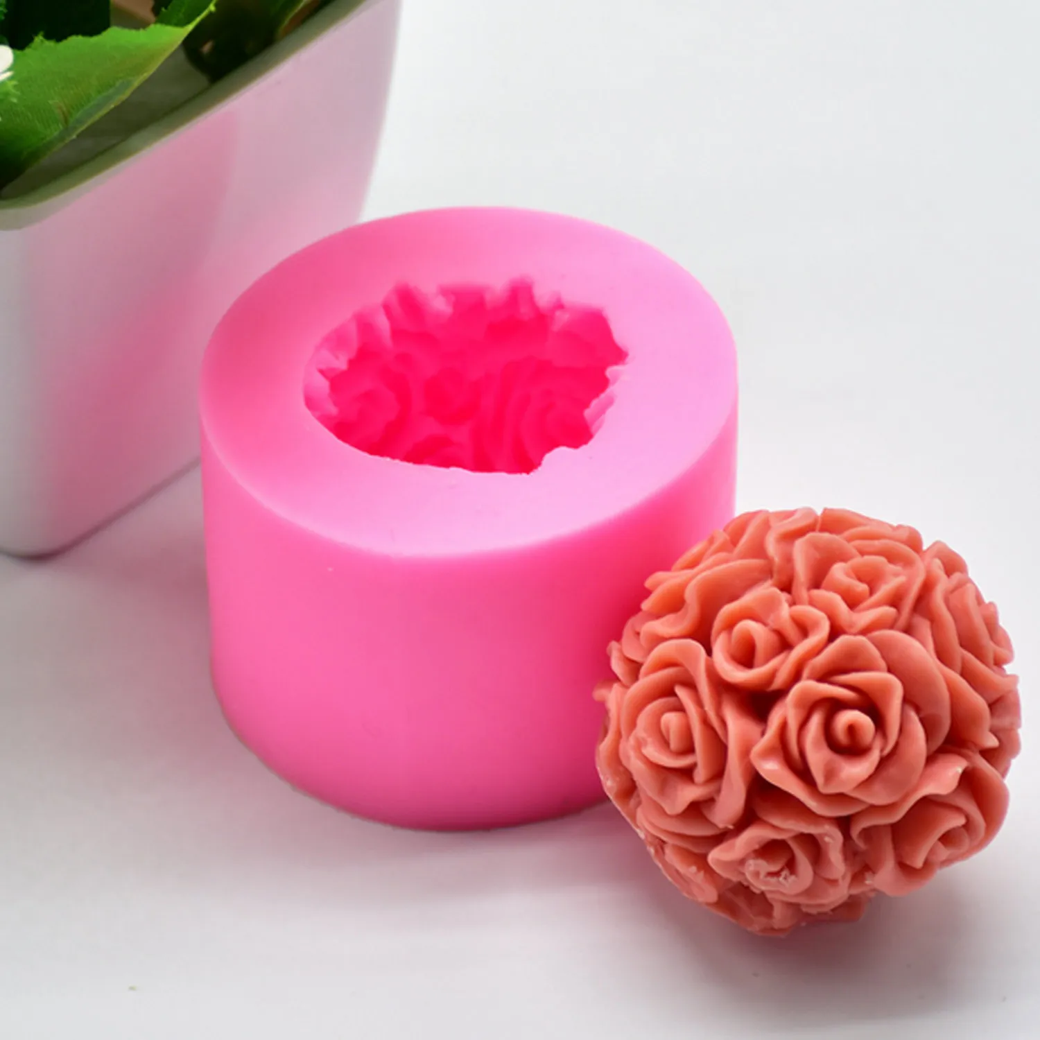 Силиконовая форма для шариков 3D в виде розы самостоятельного изготовления