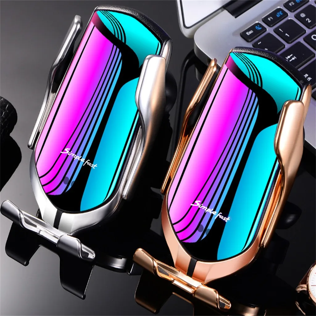 Wireless Charging Automatic Clamping Car Charger Fast Mount for i Phone Sams ung Chargering-L814 | Электроника