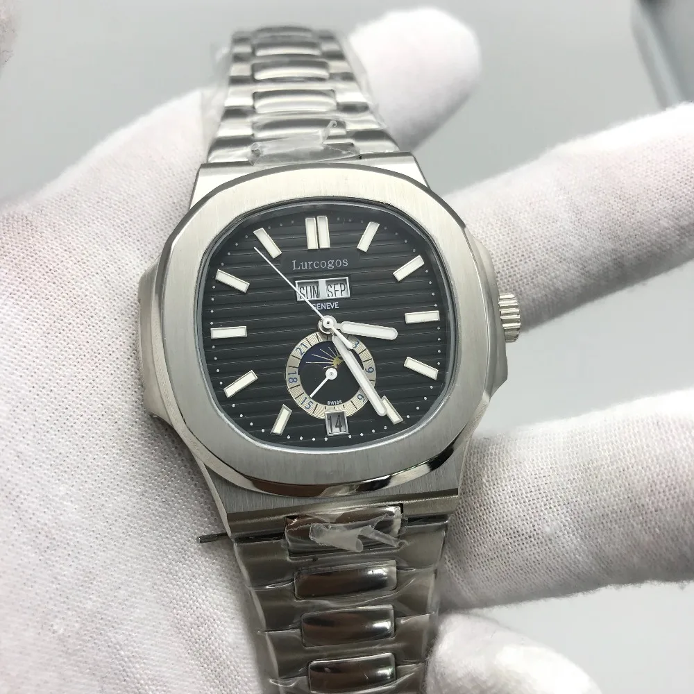 2019 новые серебряные часы PP мужские черные циферблат Автоматические Glide sooth