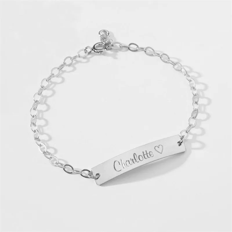 Изготовленные на заказ браслеты-цепочки гравировка имени даты