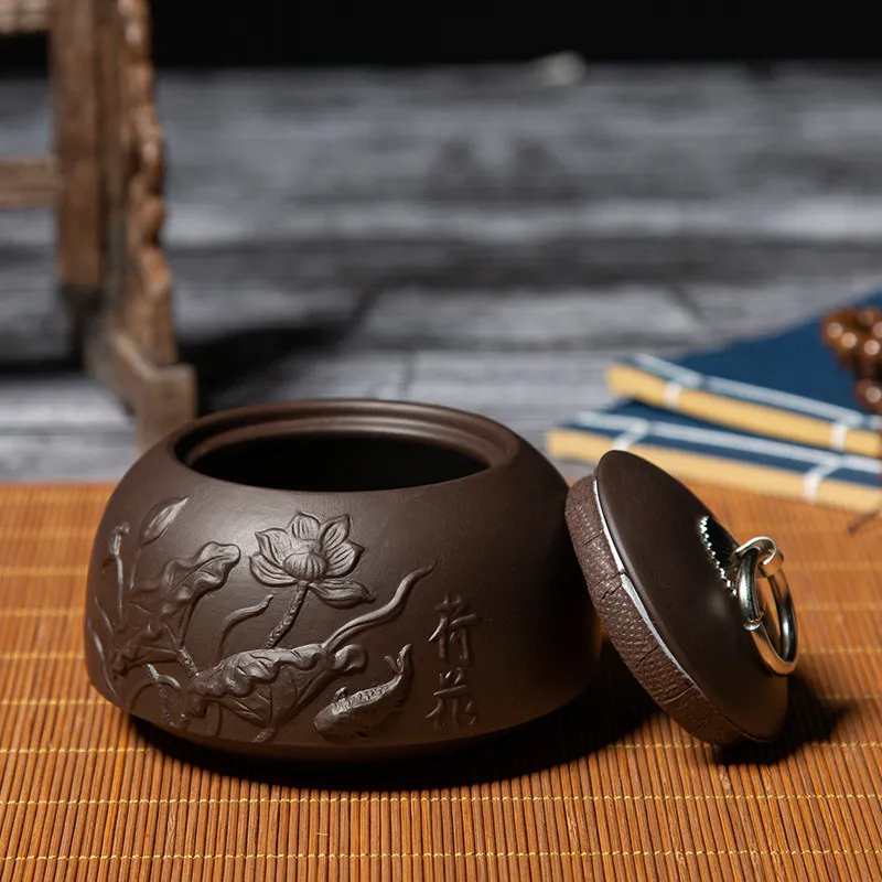 Зелёный чай герметичный ящик для хранения из фиолетовой глины под Коробки банки