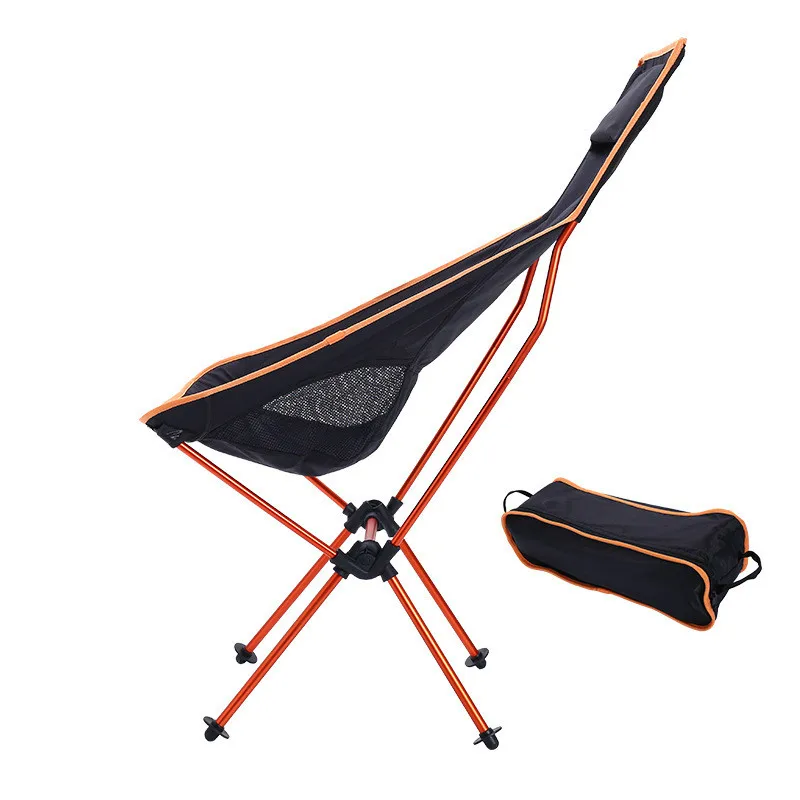 구매 야외 접이식 캠핑 의자 초경량 휴대용 낚시 비치 의자, 항공 알루미늄 합금 등받이 라운지 의자