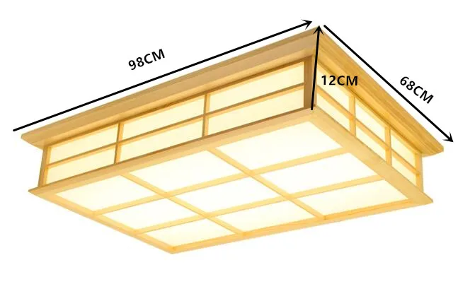 Прямоугольник деревянный потолок светильник светодиодный 64w заподлицо лампа для