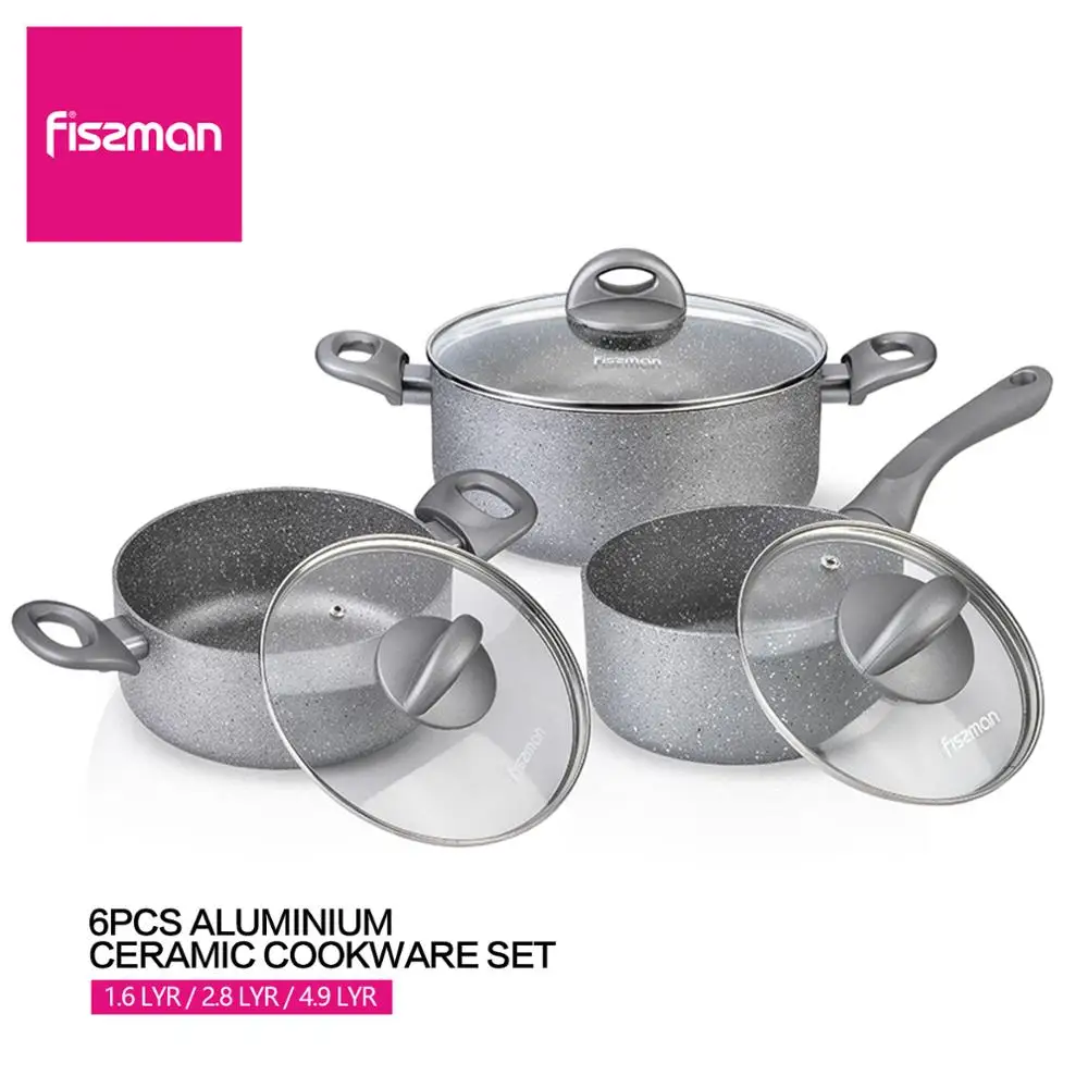 Набор посуды серии fussman Moon Stone с антипригарным покрытием Алюминий 1,6 л Saucepan-2.8L Casserole-4.9L кастрюля