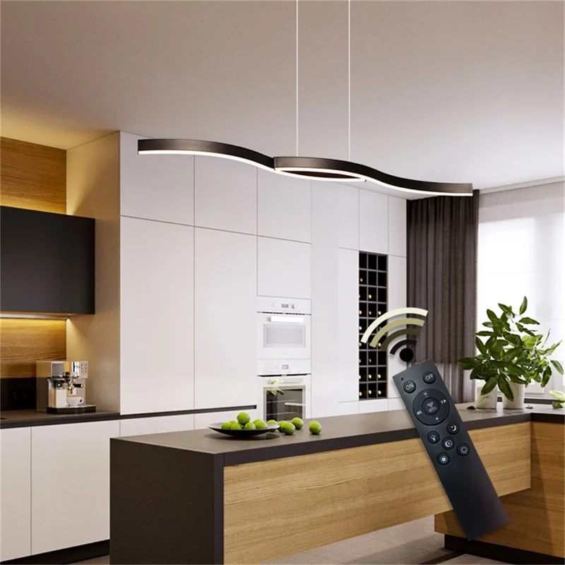 Luces colgantes WPD con Control remoto regulable, accesorios modernos decorativos para el hogar, comedor y restaurante, 220V, 110V