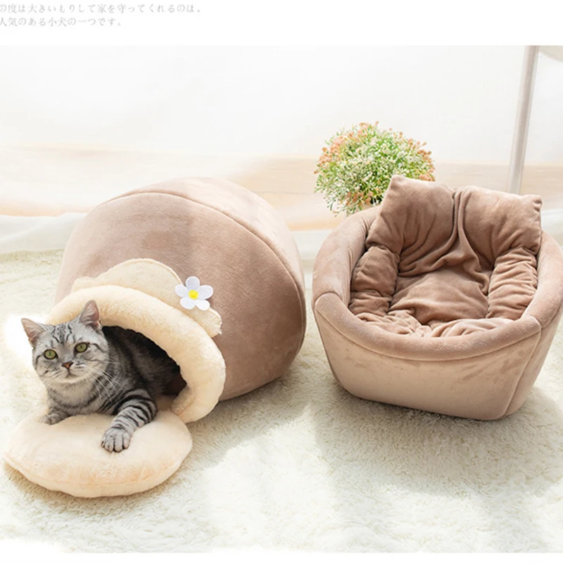 Мягкий Складной домик для кошек спальный мешок щенков Йорков чихуахуа подушка