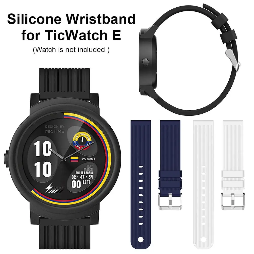 Мягкий силиконовый ремешок для наручных часов TicWatch 2 E 20 мм сменный
