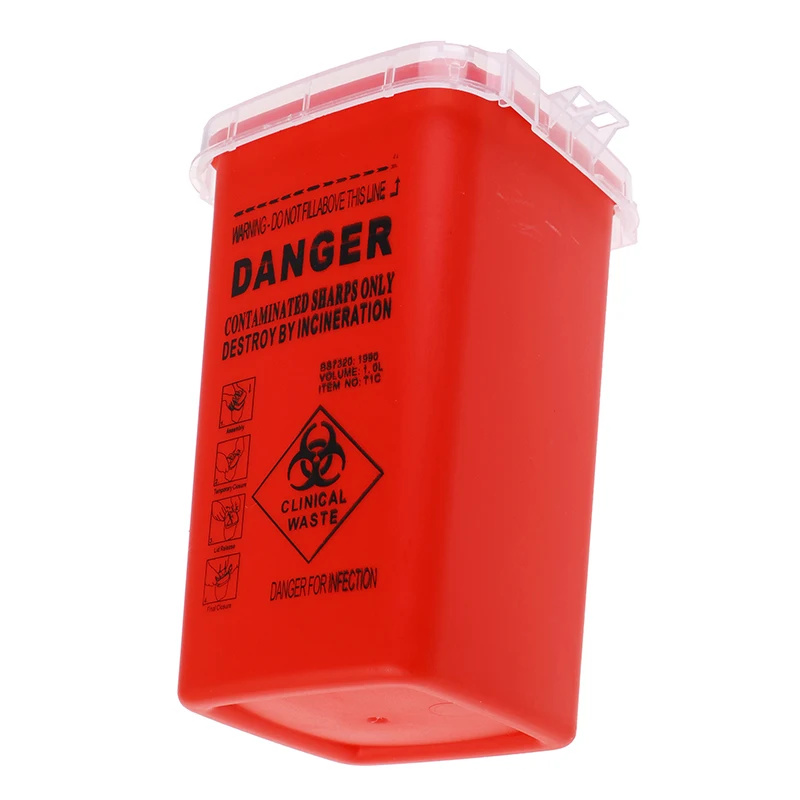 

1L Disposal Collect Box Tattoo Artist Waste Box Capacity Sharps Container Needles Bin Biohazard Tattoo Piercing Needles