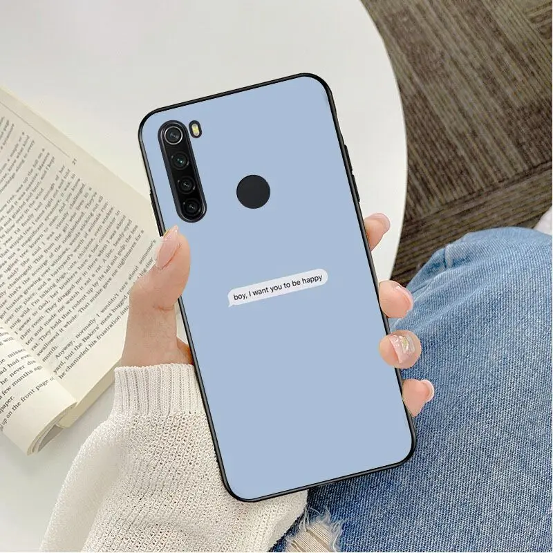 blue Pink Aesthetics songs lyrics Aesthetic Phone Case For Redmi 5 6 5plus 6Pro 6A S2 4X Redmi 7 7A Cover case Mobile Cover