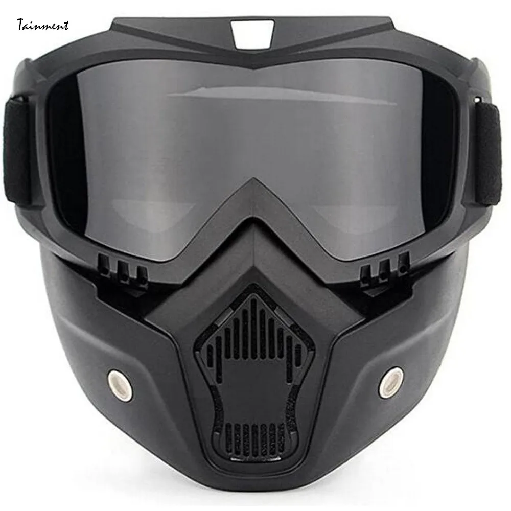 

Мотоциклетный шлем с очками для верховой езды, очки со съемной маской для лица, съемные противотуманные теплые очки, велосипедные мотоцикле...